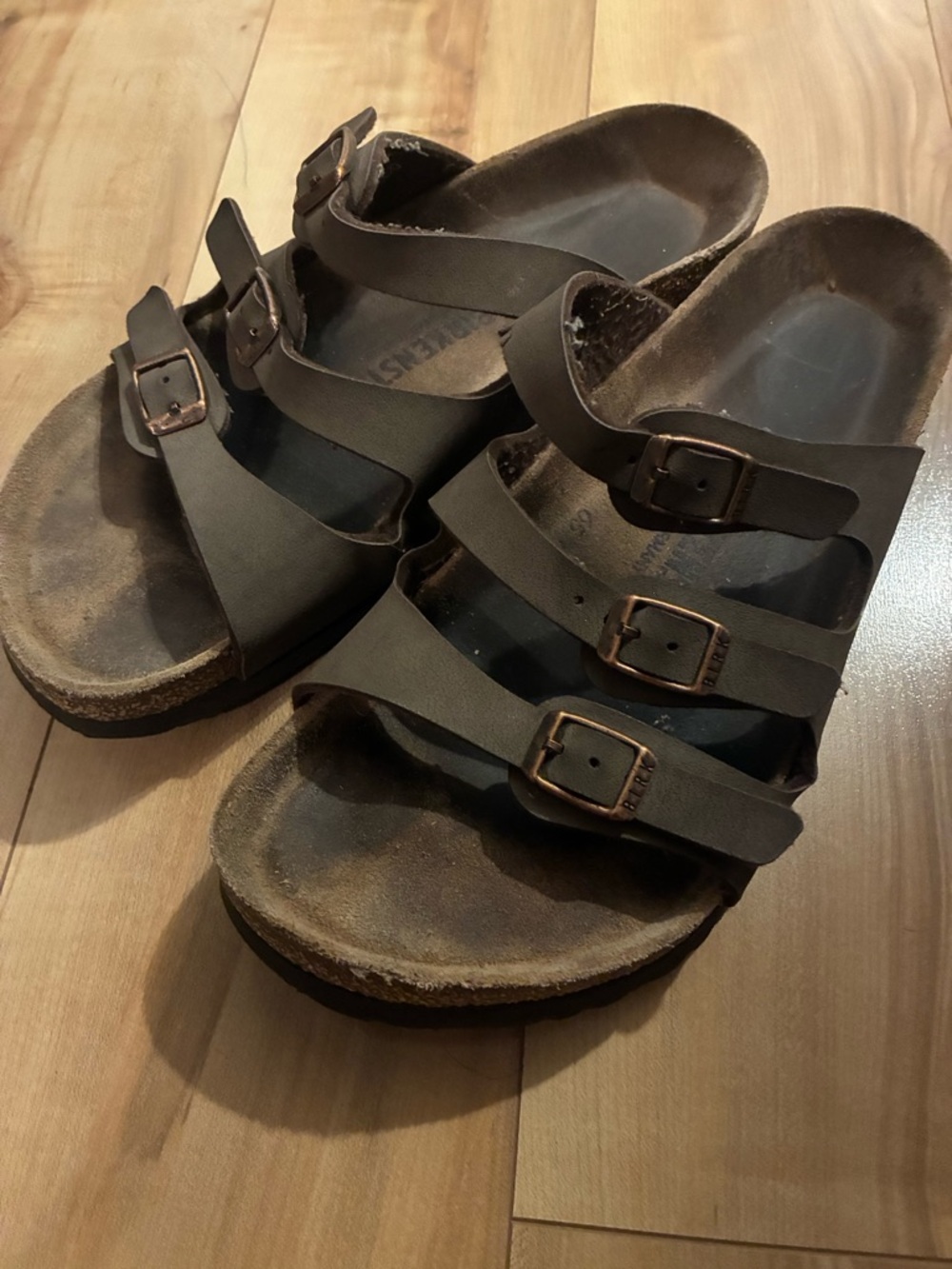 Birkenstock Brown Triple-Strap Sandals
